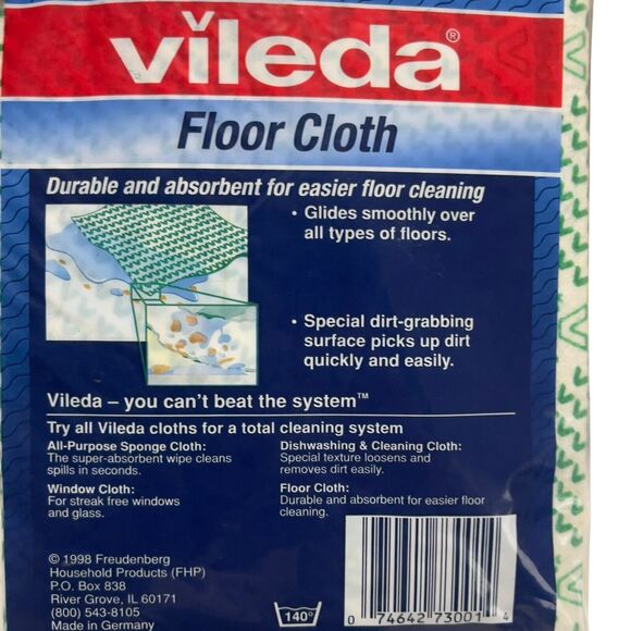 Vintage 1998 Vileda Roll-O-Matic Floor Cloths Machine Washable Germany Lot of 9 - Picture 7 of 7